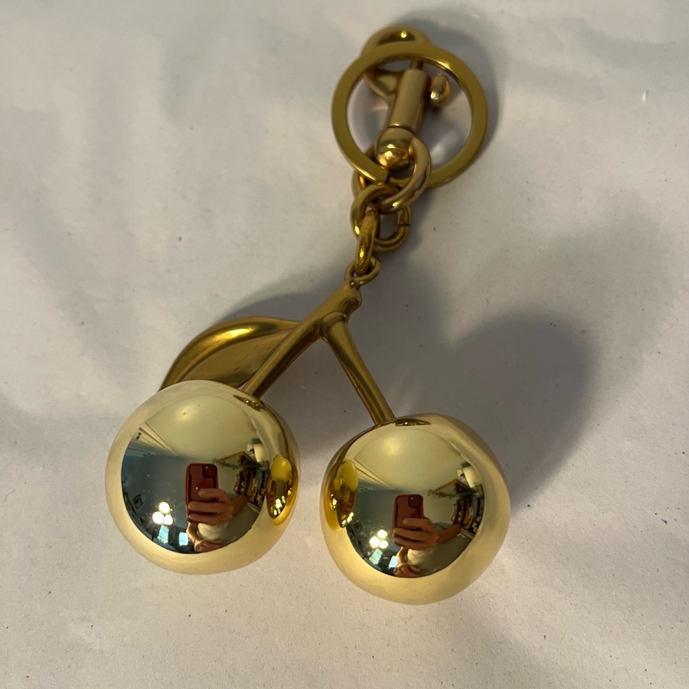 Gold Cherry Bag Charm - Fashion